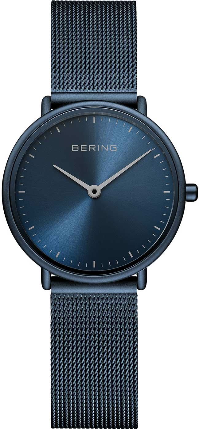 Orologio da donna Bering Ultra Slim 15729-397 • Vetro zaffiro antigraffio • Bracciale milanese blu