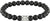 Bracciale da uomo in perle di onice nero con placca centrale in argento