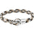 Bracciale in nylon multicolore con bordo in tessuto intrecciato e fibbia argentata con BOSS