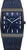 Orologio solare da uomo: quadrante blu, cinturino in mesh blu, cassa argentata