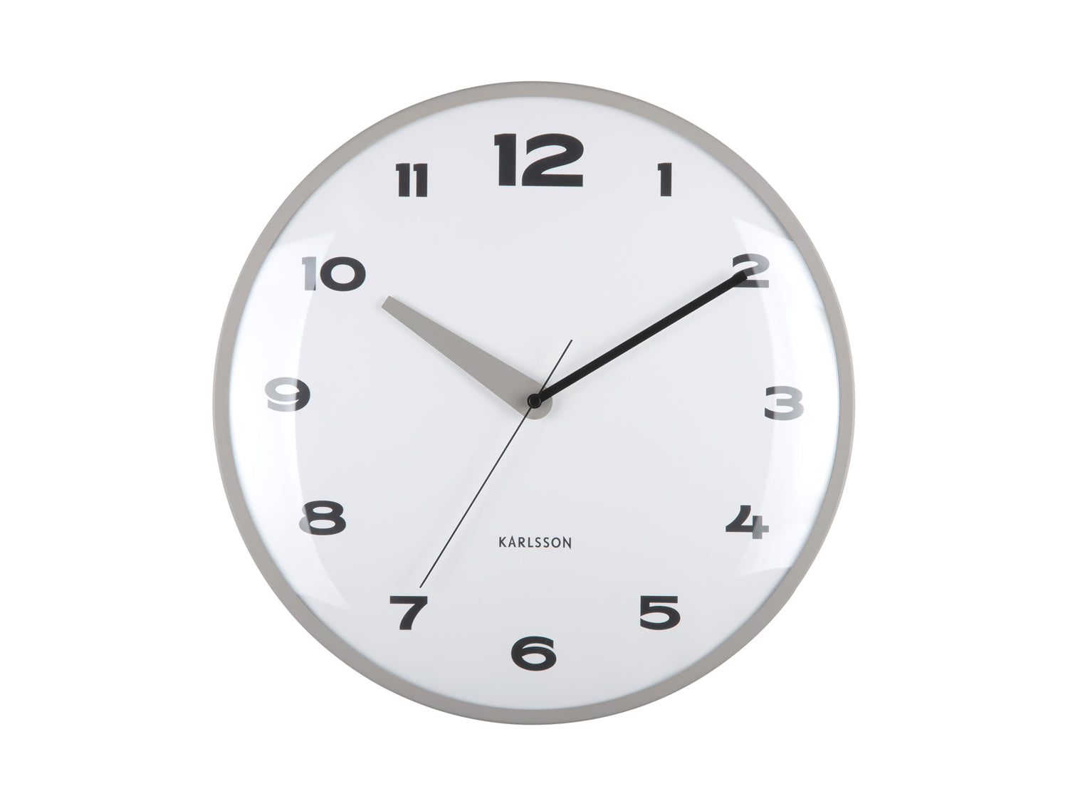Karlsson Brisk Dome KA6028GY Wanduhr Dunkelgrau • Sweep-Uhrwerk • Dome-Linse