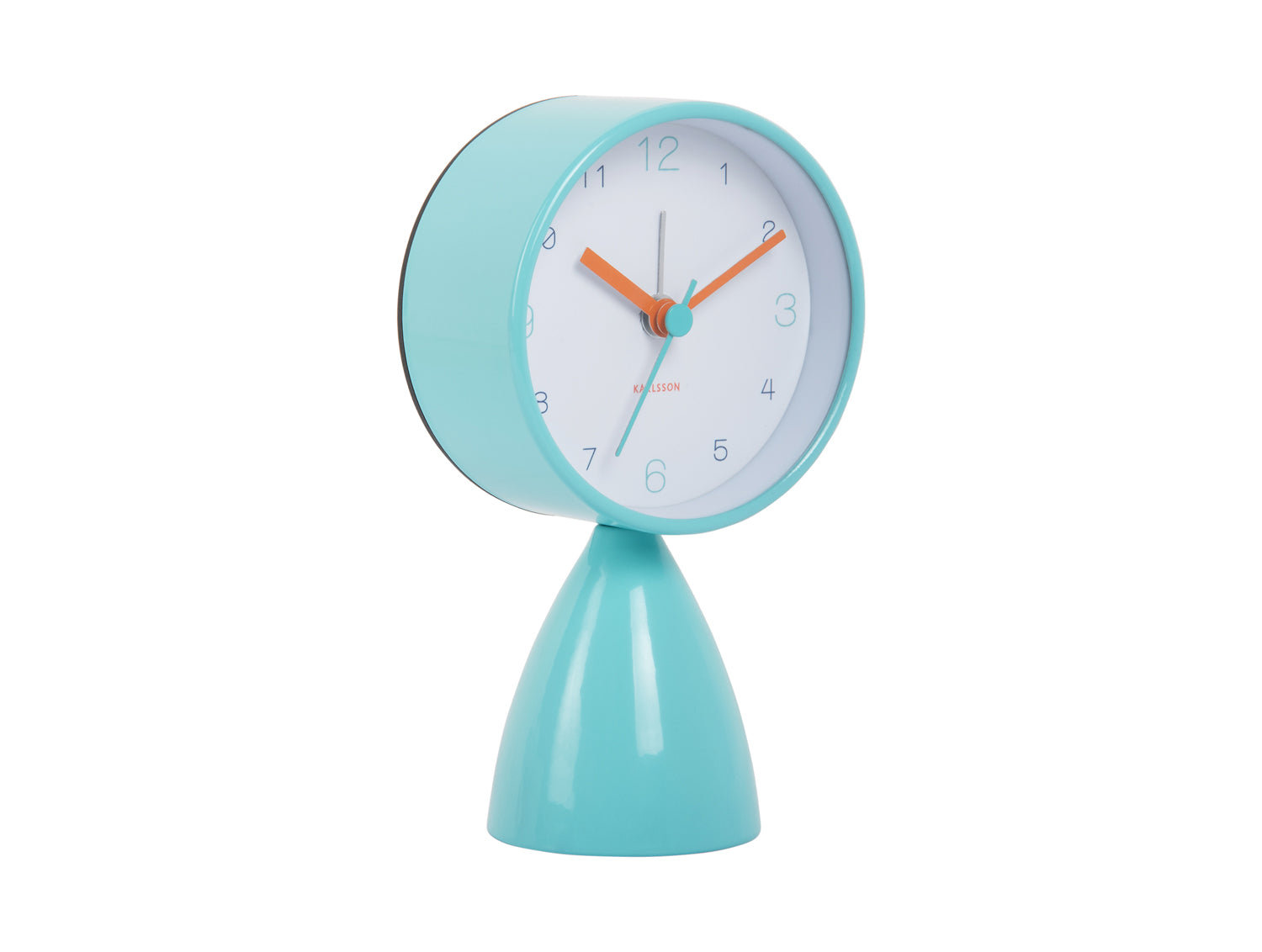 Karlsson Funky Vibes KA6023BL Wecker Türkisblau • Geräuschloses Sweep-Uhrwerk • Retro-Vintage-Design