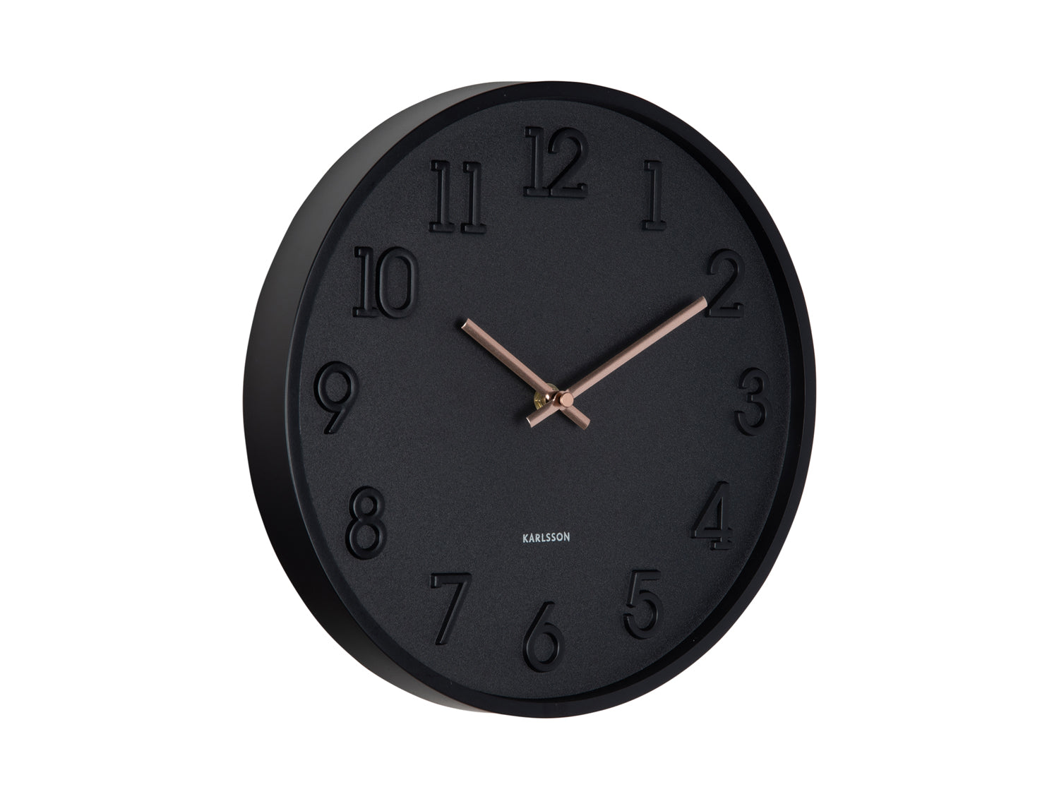 Karlsson Calma KA6041BK Wanduhr Schwarz • Geräuschloses Sweep-Uhrwerk • Skandinavisches Design