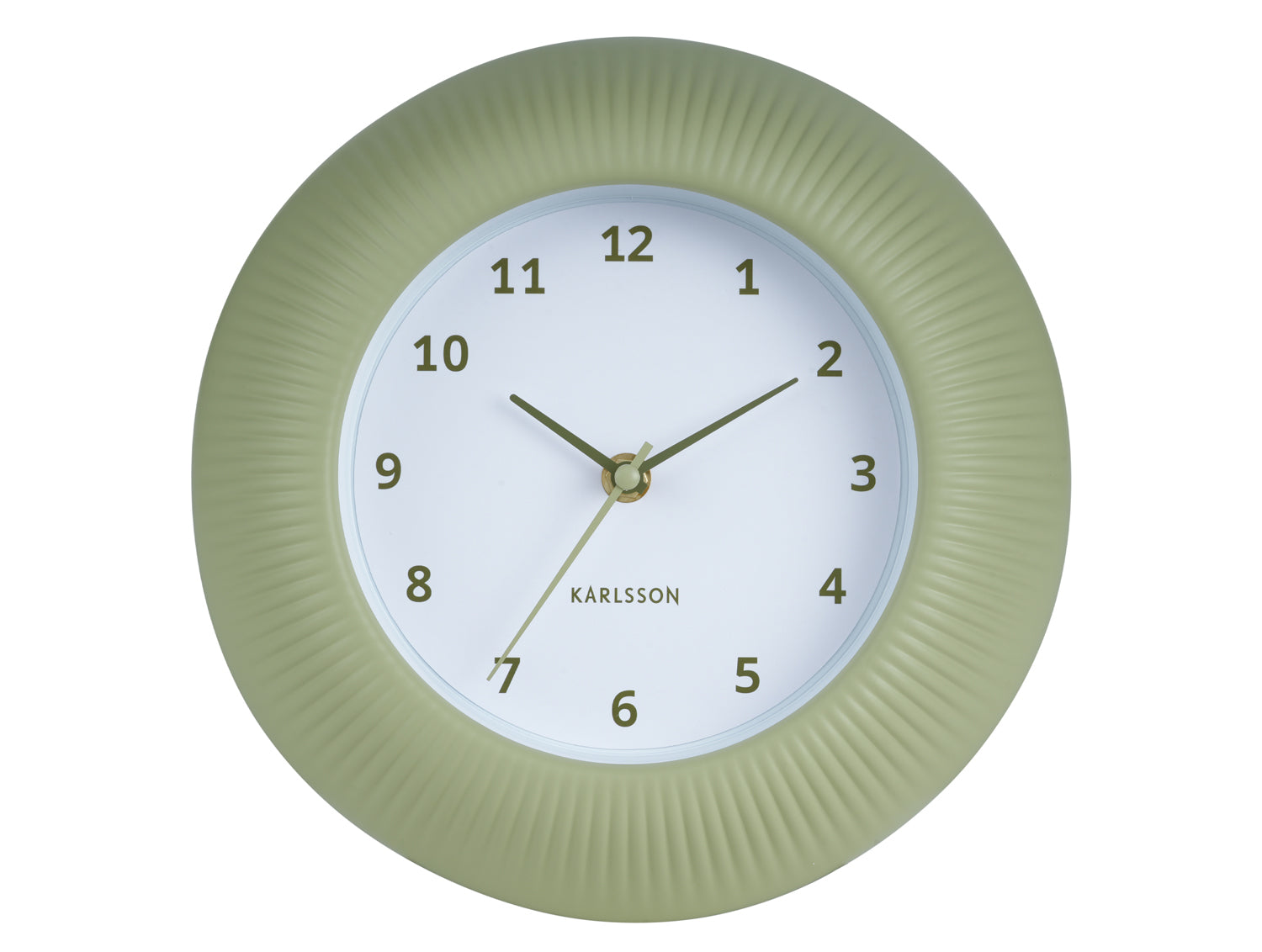 Karlsson Tender Rib KA6048GR Wanduhr Teeegrün • Sweep-Uhrwerk • Geräuschlos