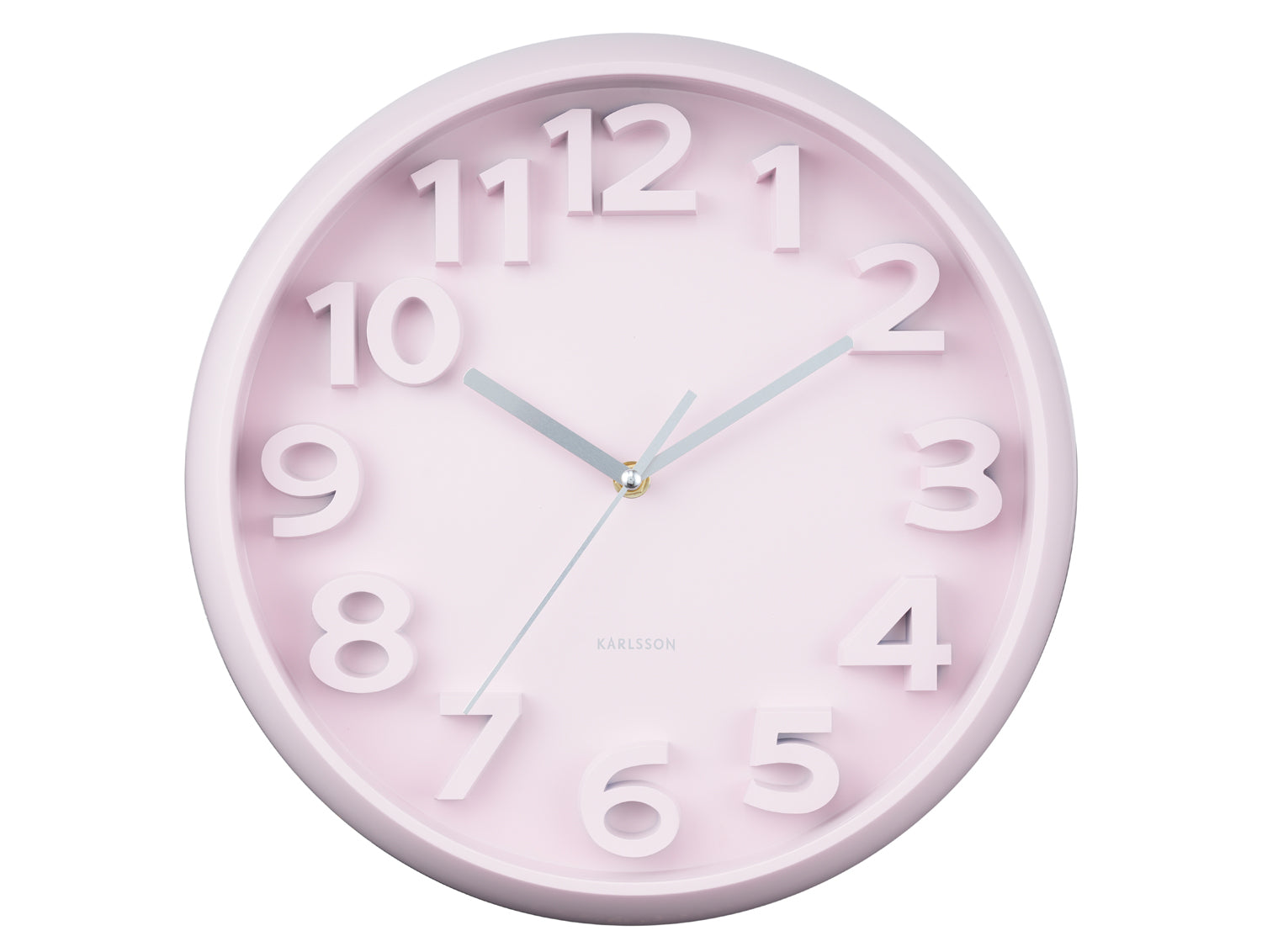 Karlsson Elevated Classic Numbers KA6052LP Wanduhr Soft Pink • Geräuschloses Sweep-Uhrwerk • Modernes Monochromes Design