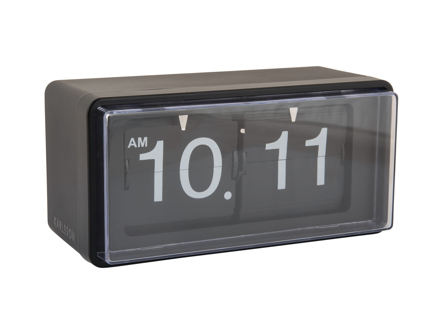 Karlsson Retro Boxed Flip KA6055BK Wanduhr Schwarz • Klappzahlen-Mechanismus • Retro-Design
