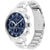 Zegarek Tommy Hilfiger z chronografem, niebieską tarczą, cyframi rzymskimi i przyciskami