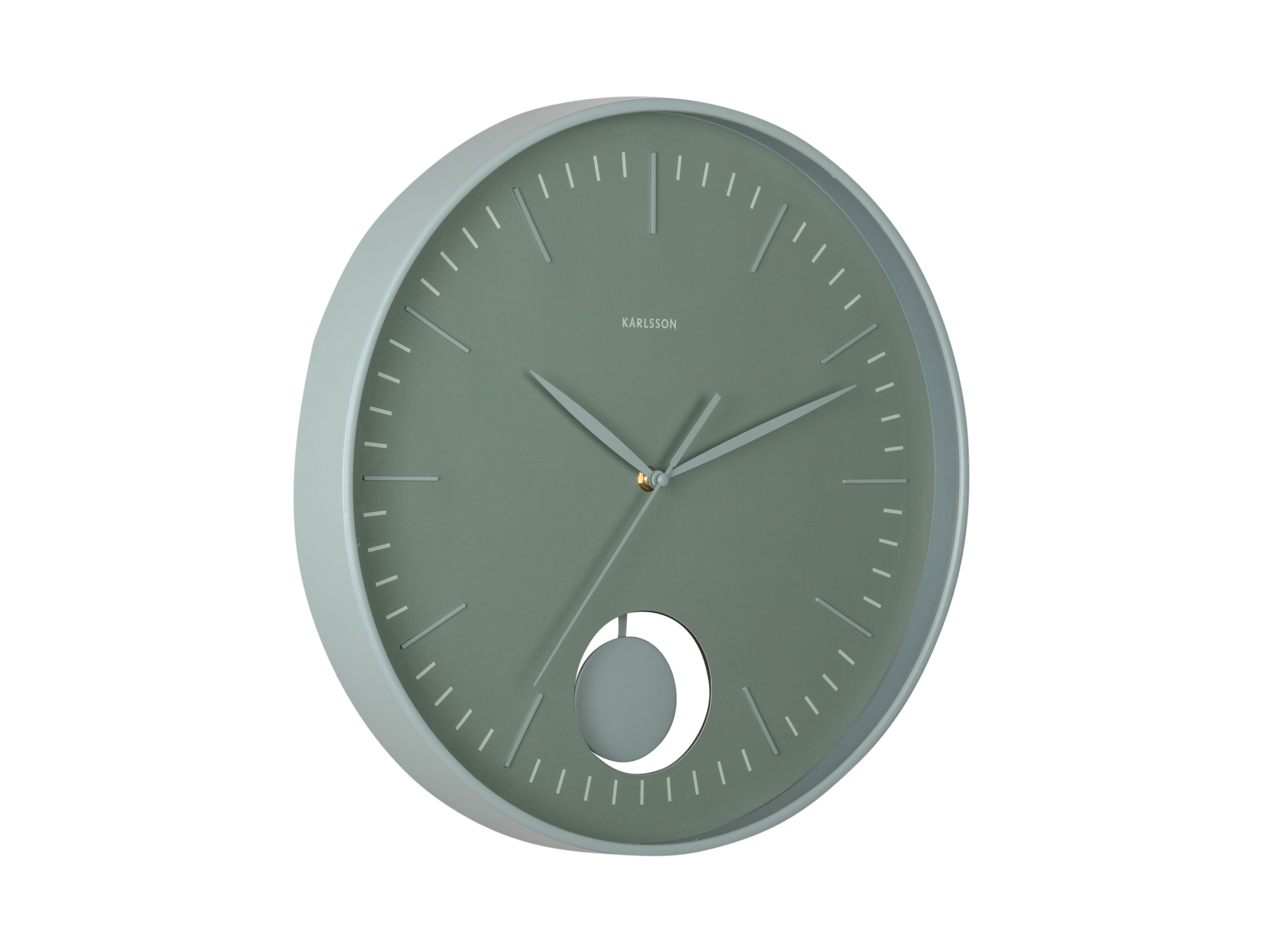 Karlsson Grato Pendulum KA6065GR Wanduhr Dschungelgrün • Geräuschloses Sweep-Uhrwerk • Dekoratives Pendel