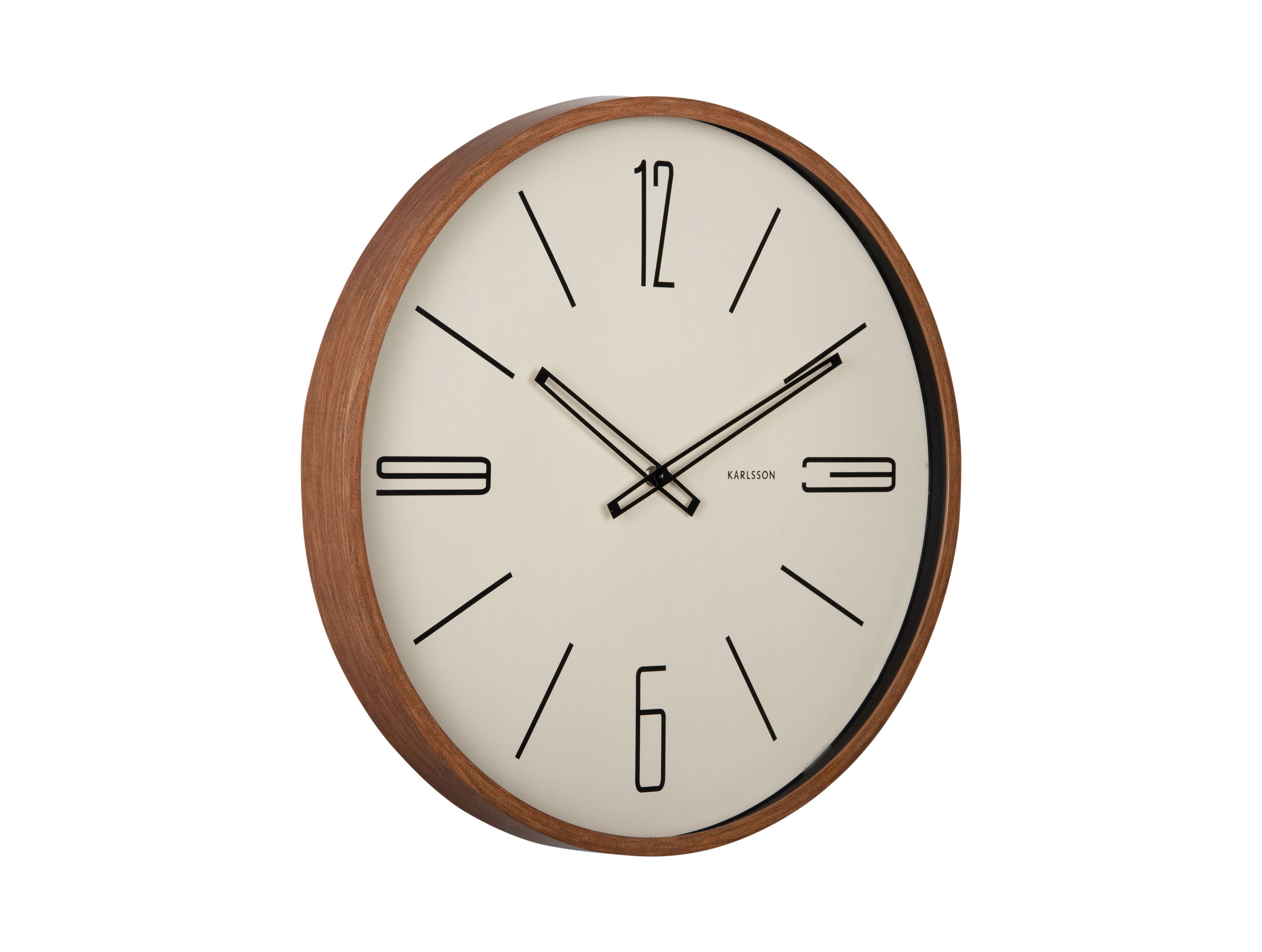 Karlsson Marcado Large KA6089SB Wanduhr Sandbraun • Sweep-Uhrwerk • Ausdrucksstarkes Zeigerdesign