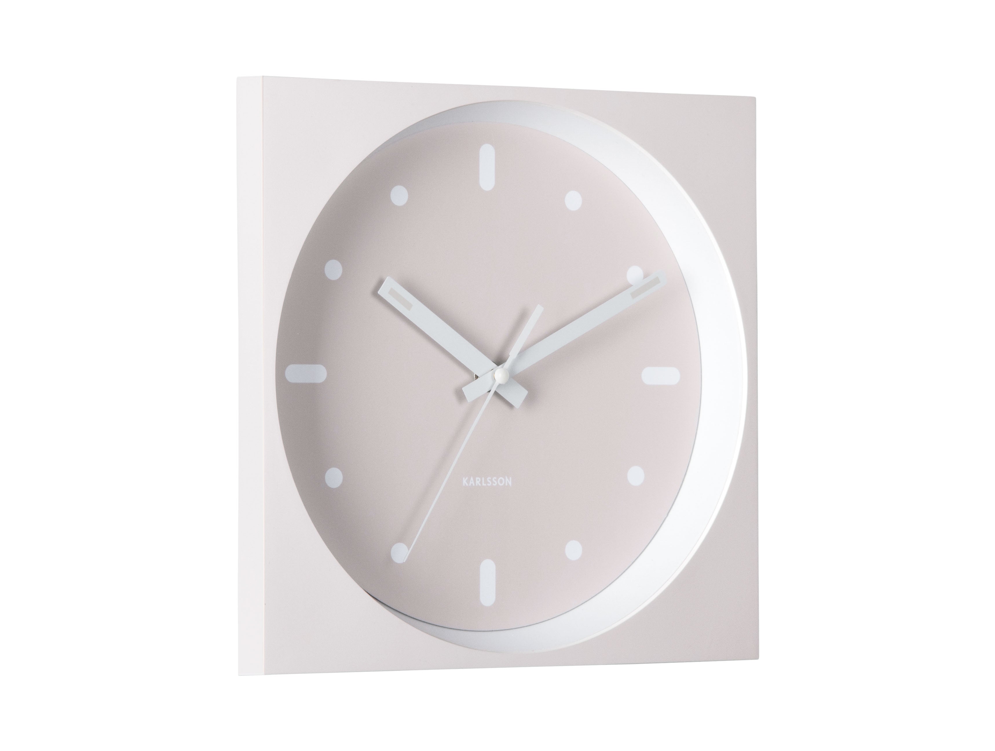 Karlsson Incesante Square KA6111WG Wanduhr Warmgrau • Geräuschloses Sweep-Uhrwerk • Markantes 3D-Design