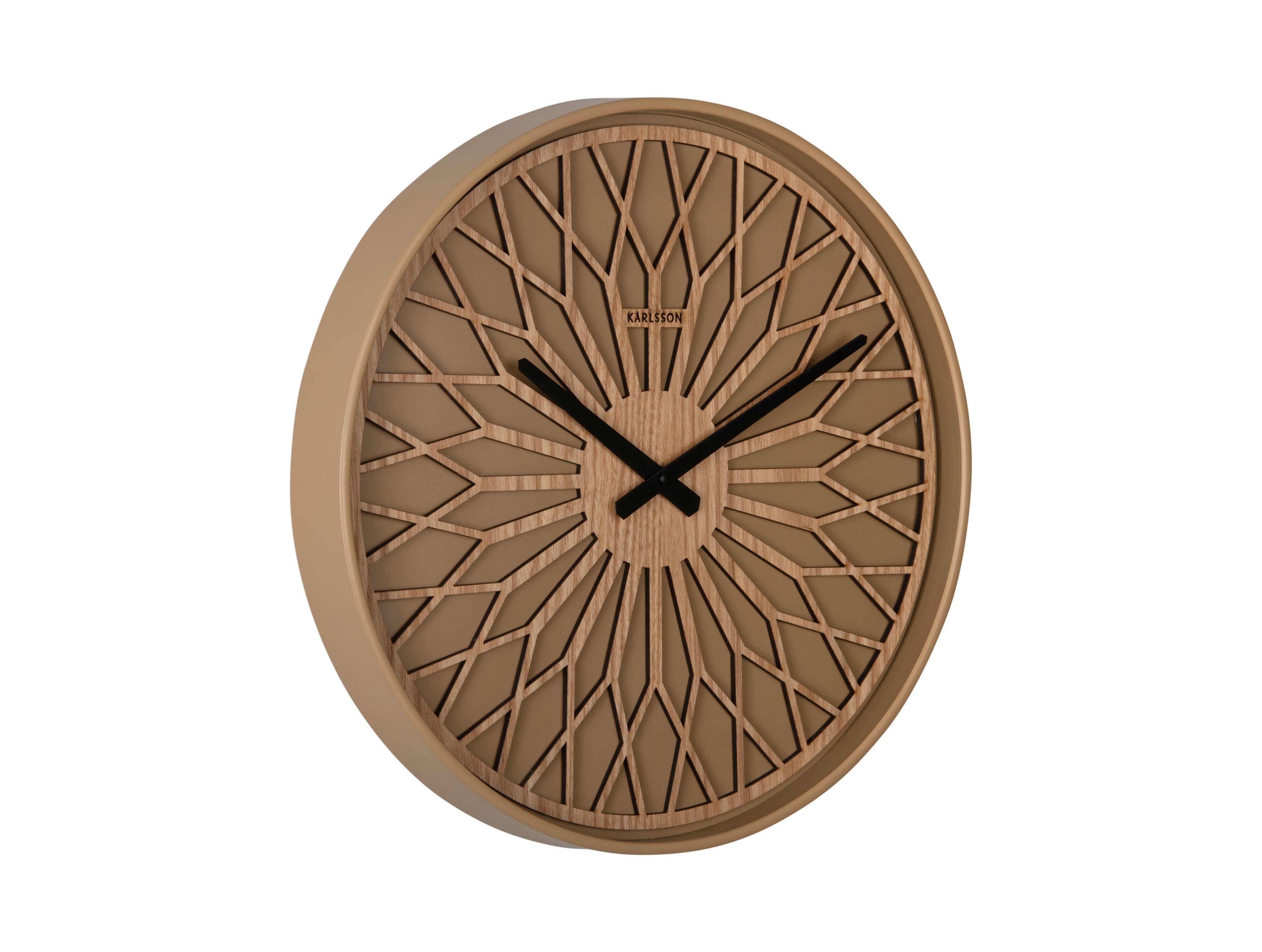 Karlsson Girasol KA6092BR Wanduhr Mokkabraun • Geräuschloses Sweep-Uhrwerk • Dreidimensionales Ausschnitt-Zifferblatt