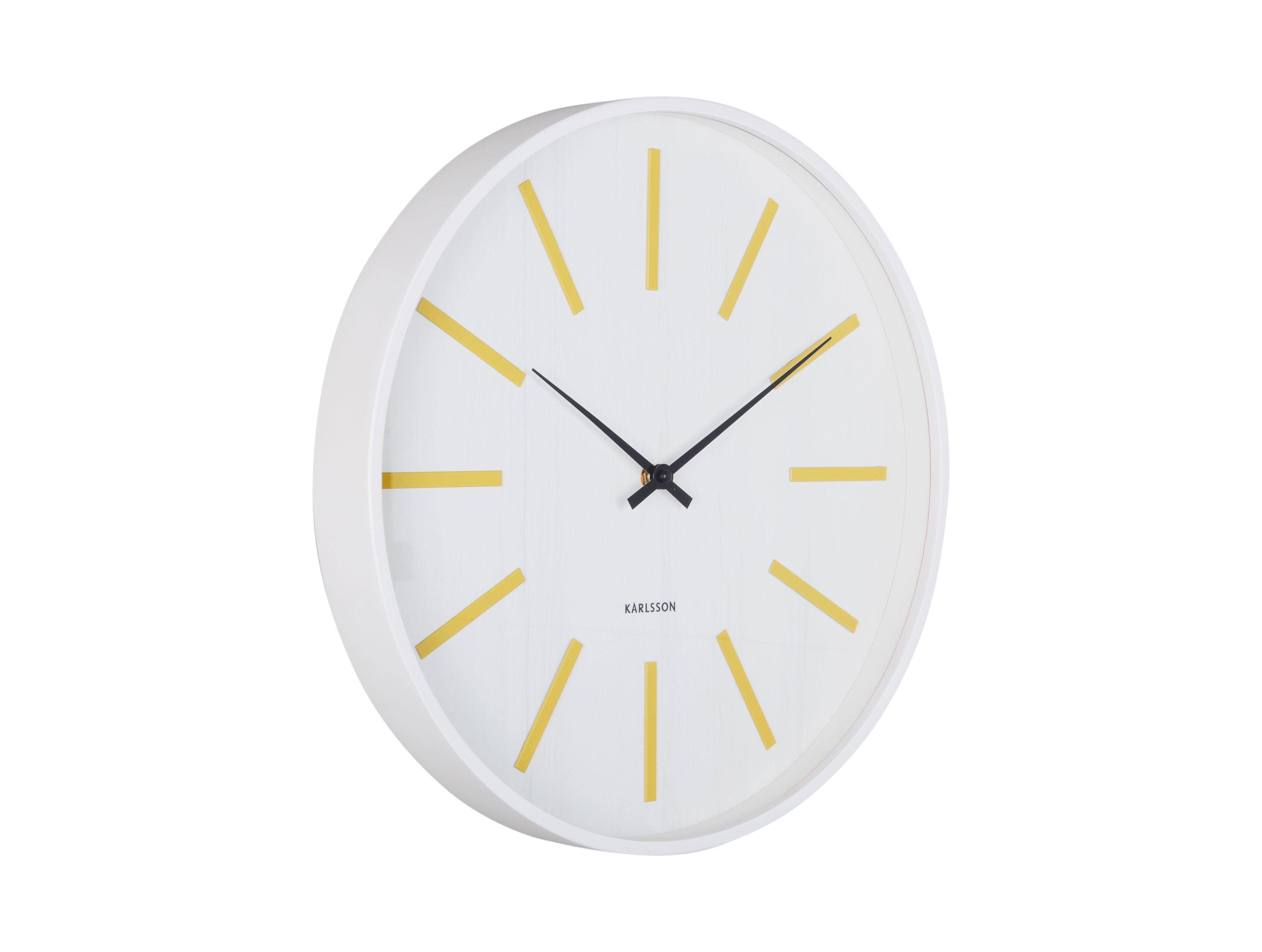 Karlsson Arruga Retro KA6144YE Wanduhr Zitronengelb • Sweep-Uhrwerk • Retro-Design