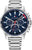 Orologio da uomo Tommy Hilfiger con bracciale in acciaio inossidabile argentato, quadrante blu e design cronografo