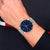 Chronograf męski Tommy Hilfiger z niebieską tarczą, bransoletą typu mesh ze stali szlachetnej i przyciskami chronografu