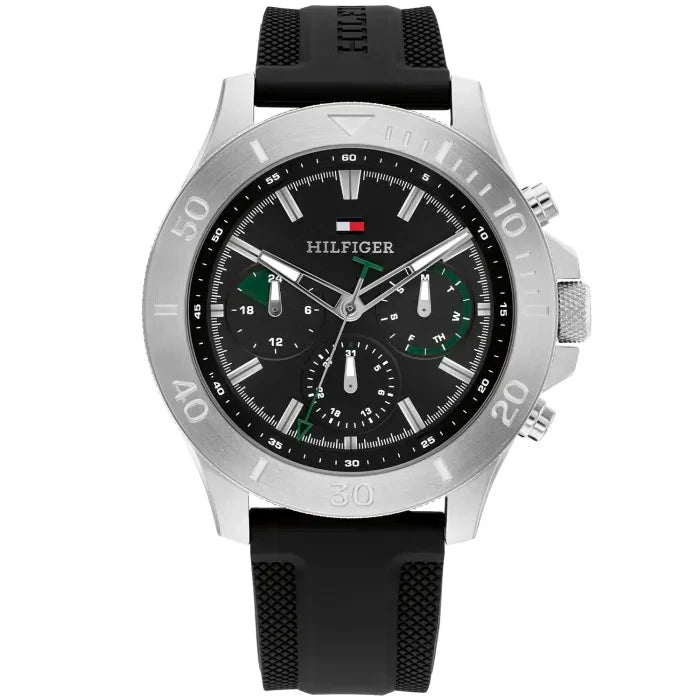 Tommy Hilfiger Bryan 1792111 Herren • Chronograph • Schwarzes Kautschukarmband