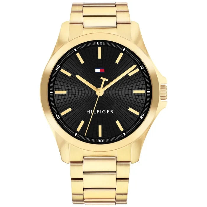 Tommy Hilfiger Bruce 1792241 Herren • Mineralglas • Goldfarben-Schwarzes Design
