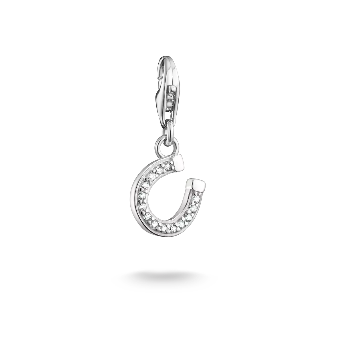 Ciondolo a ferro di cavallo in argento sterling 925 con pietre scintillanti
