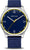 Orologio da uomo con cinturino in tessuto blu, quadrante blu e lunetta in acciaio color argento