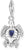 Ciondolo tartaruga in argento con motivo a cuore e strass blu