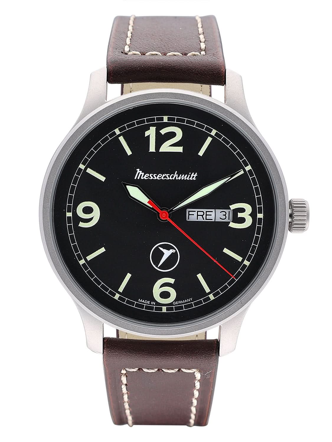 Orologio da uomo Messerschmitt Flieger ME-6332-DD1 • Made in Germany • Giorno-Data