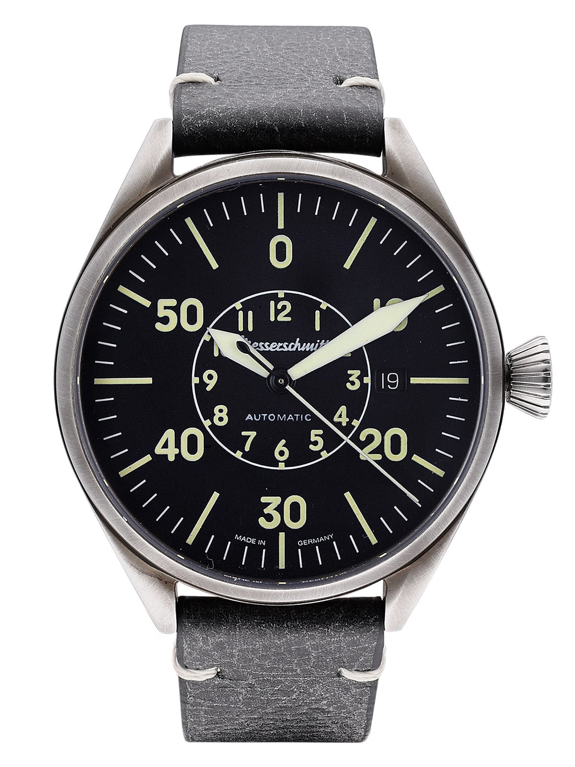 Messerschmitt Flieger Cockpit ME-7H148 Herren Armbanduhr Schwarz • Saphirglas • Automatikwerk Sellita SW 200