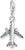 Charm Ciondolo 3D Aeroplano con Pietre Colorate - Argento Sterling 925