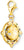 Weltkugel-Charm-Anhänger in Gelbgold mit blauem Ring, Strassbesatz und Öse.