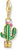 Charm a forma di cactus in oro giallo, smaltato verde con pietre rosa, passante in alto