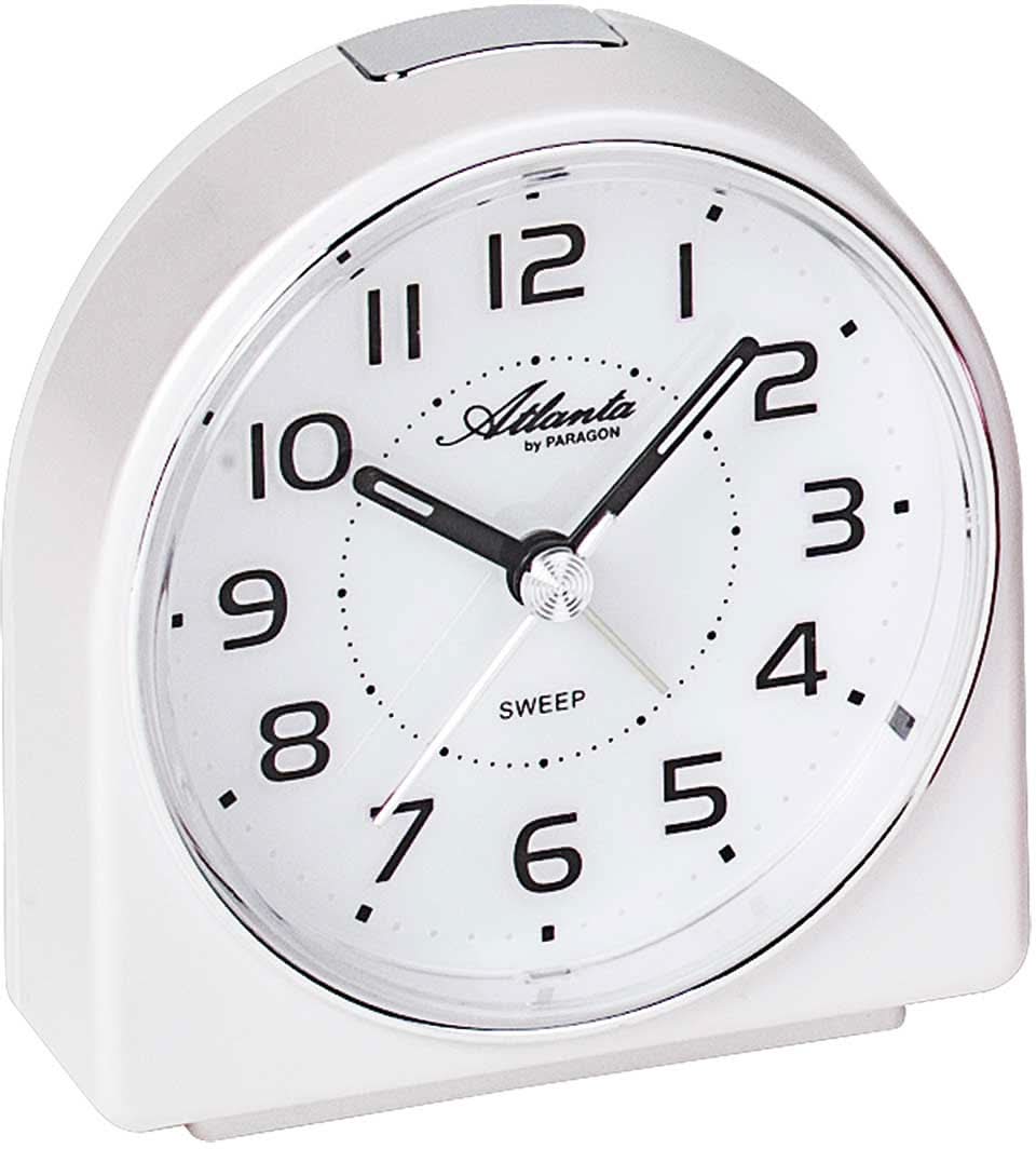 Sveglia Atlanta al quarzo con quadrante analogico, cassa bianca