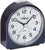 Orologio da sveglia Atlanta con quadrante analogico, cassa blu scuro e lancette argentate
