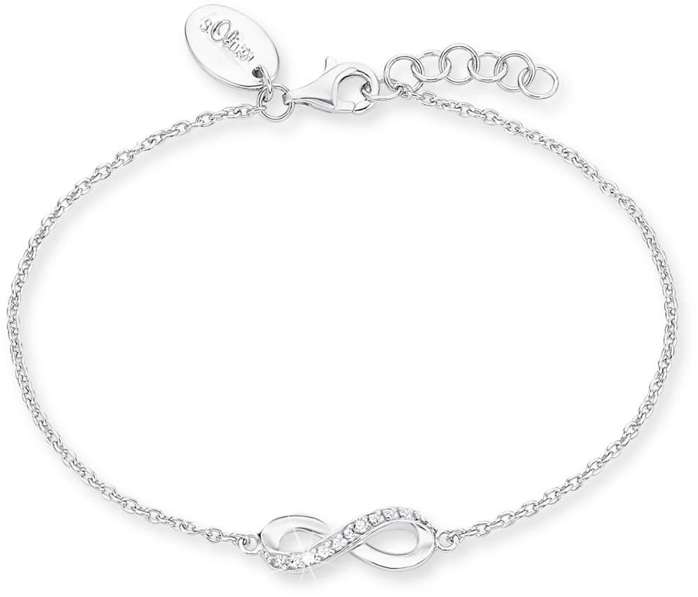 Silbernes Armband mit Unendlichkeitsanhänger und Karabinerverschluss