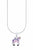 Collana in argento con ciondolo a forma di unicorno sull'occhiello del pendente