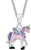 Collana in argento con ciondolo unicorno (rosa, viola)