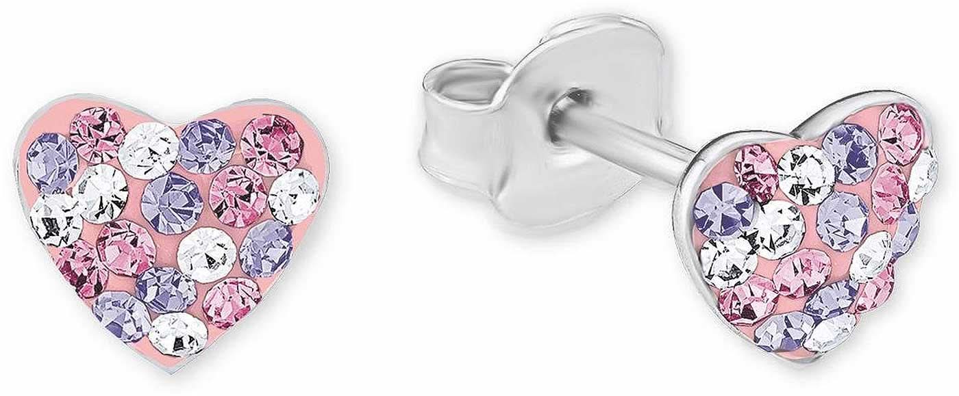 Orecchini Principessa Lillifee 2013168 a forma di cuore con strass