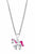 Silberne Halskette mit Pferdeanhänger, Kette und pinken Akzenten