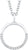 Collana color argento con ciondolo rotondo tempestato di pietre, chiusura a catena e passante