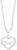 Collana color argento con ciondolo a cuore e piccole pietre decorative