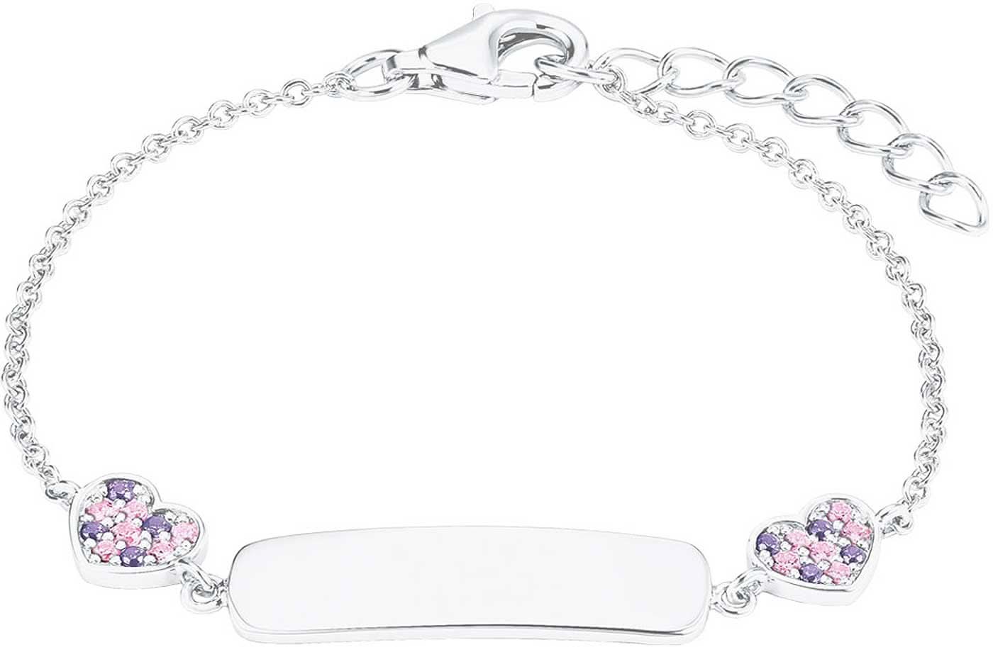 Prinzessin Lillifee 2027208 Bracciale con targhetta e ciondoli a cuore