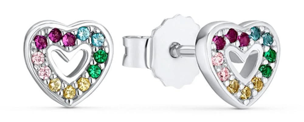 Prinzessin Lillifee 2031166 Orecchini a cerchio colorati a forma di cuore