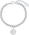 Bracciale in argento sterling con catena a maglie e medaglione rotondo