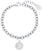 Bracciale in argento con catena a maglie e ciondolo rotondo con decorazione sul bordo