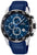 Orologio da uomo cronografo: cinturino in silicone blu, quadrante blu, cassa in acciaio inossidabile