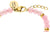 Braccialetto identificativo con perle rosa, chiusura color oro e catena a maglie