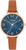 Orologio da donna s.Oliver con quadrante blu, numeri romani e cinturino in pelle marrone