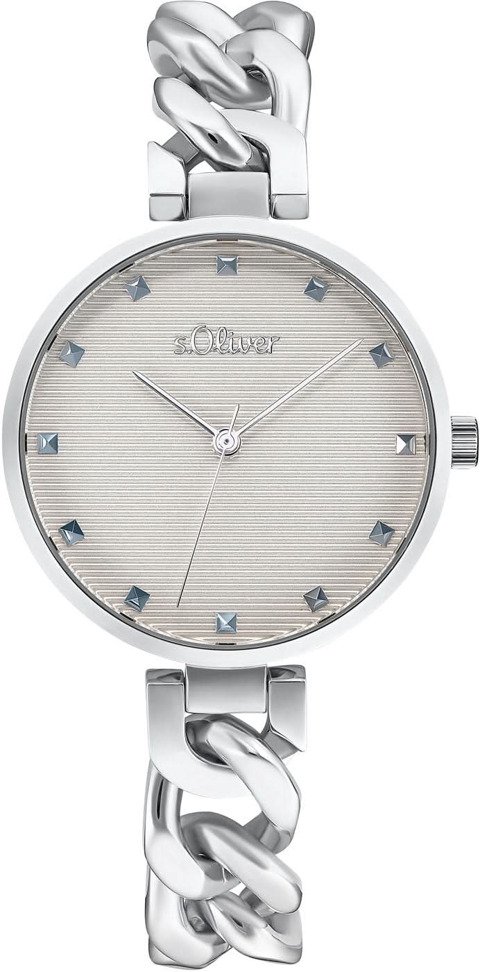 Orologio da donna con bracciale color argento e quadrante con accenti blu