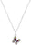 Collana da bambina color argento con ciondolo a farfalla e pietre colorate