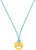 Collana in tessuto con ciondolo rotondo giallo con sorriso e cordino blu