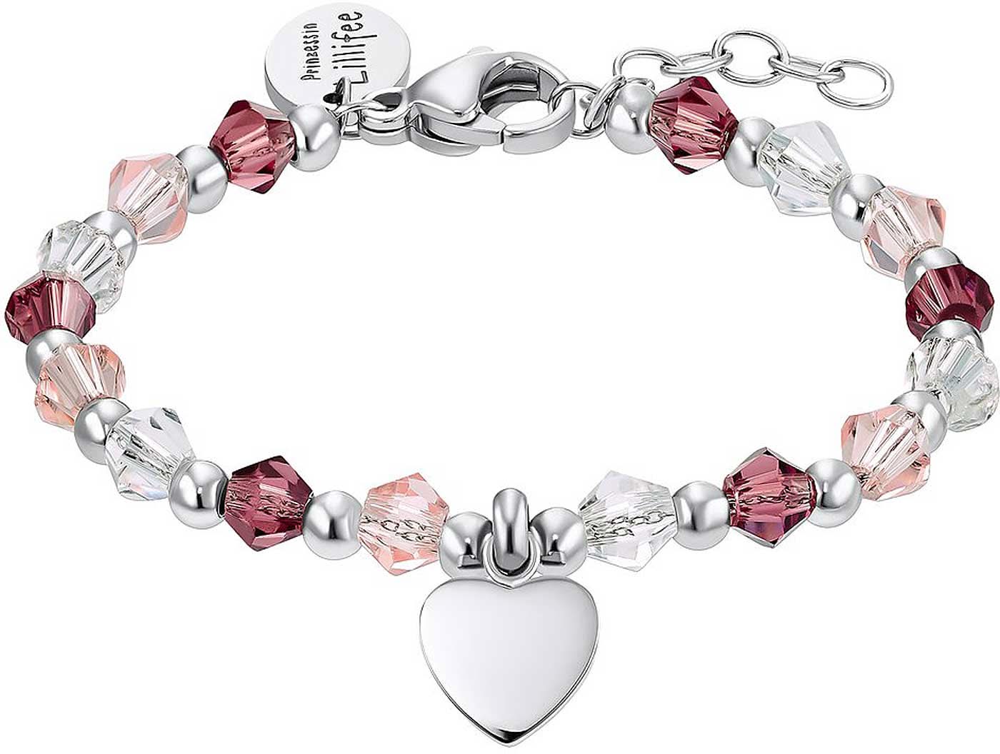 Prinzessin Lillifee 2034005 Bracciale con ciondolo a cuore e pietre di vetro