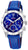 Orologio per bambini con cinturino in tessuto blu e cassa in argento, quadrante blu