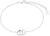 Bracciale in argento con ciondolo rotondo a forma di cuore, catena sottile